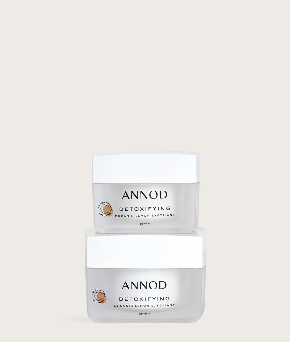 A set of Detoxifying Organic Lemon Exfoliant 45g and 30g